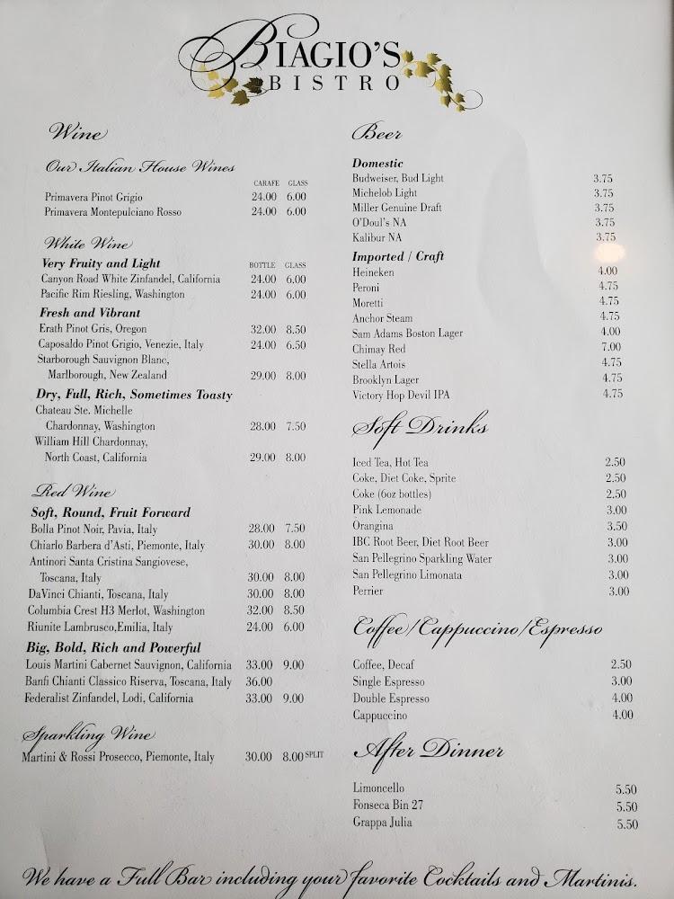 Biagio's Bistro Menu image 4